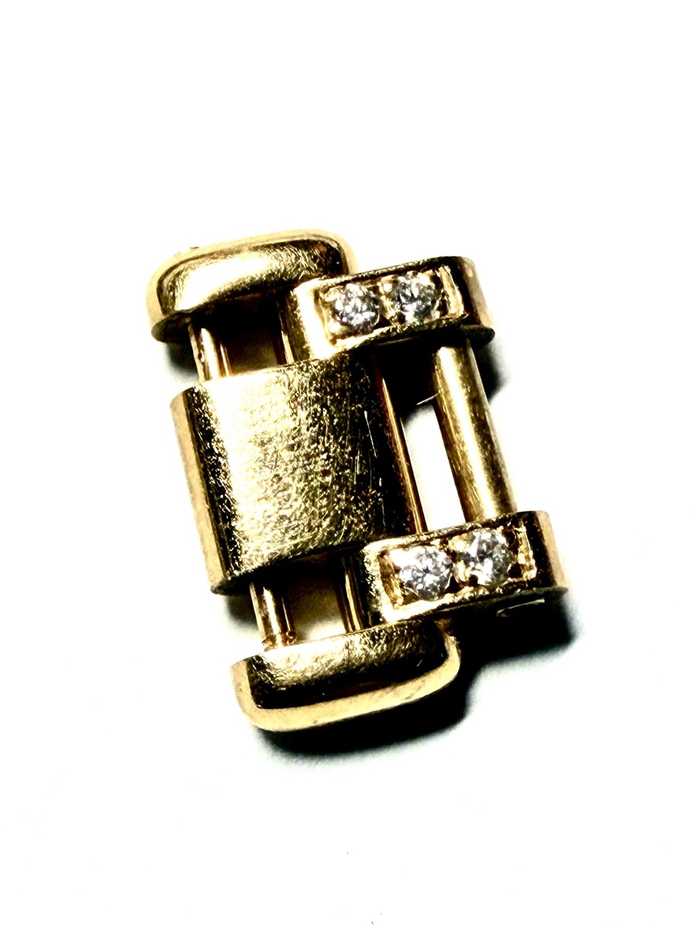 ROLEX MASTERPIECE 13mm wide 18K Yellow Gold Diamond Complete Watch Link 2.54g